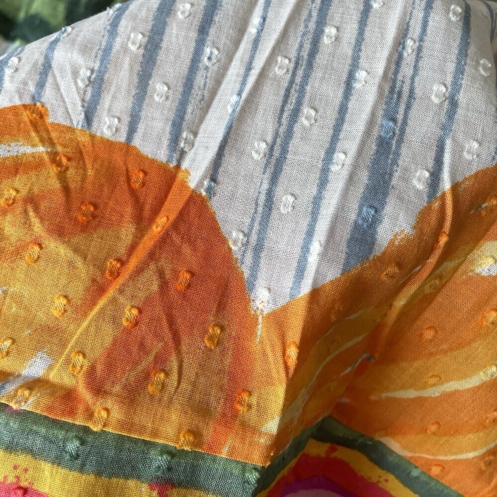 House Of Harlow 1960 Revolve Tropical Fruit Colorful Smocked Tiered Maxi Dress L - Picture 8 of 13